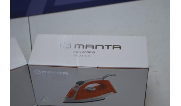 2 strijkijzers MANTA, 2000w